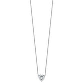 14k White Gold 2 carat Lab Grown Diamond VS+ F+ Heart Complete 18 inch Four Prong Pendant Necklace